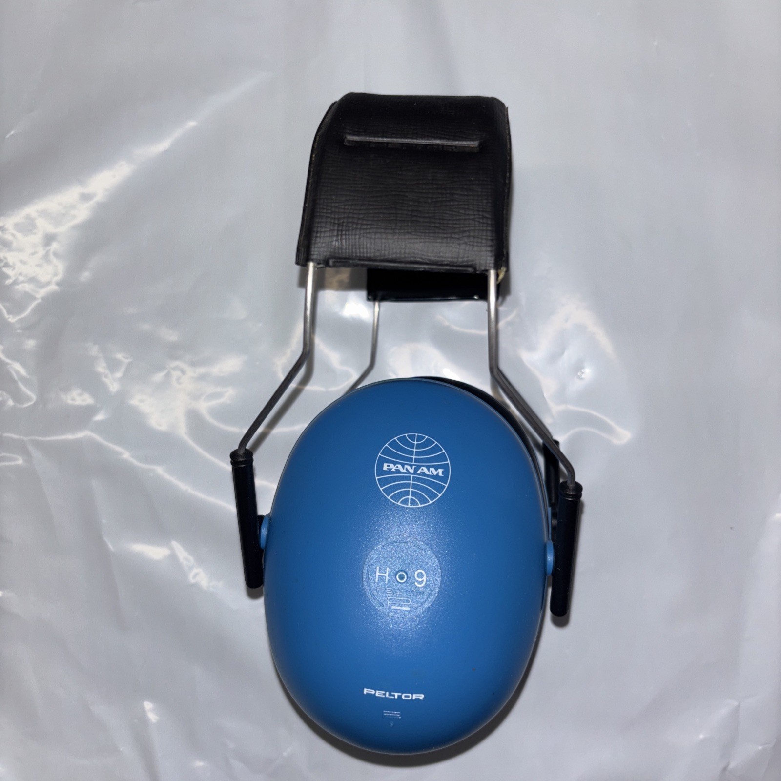 Vtg Peltor H9a Blue Pan Am Hearing Protector W/ New In Original Box Rare Sweden