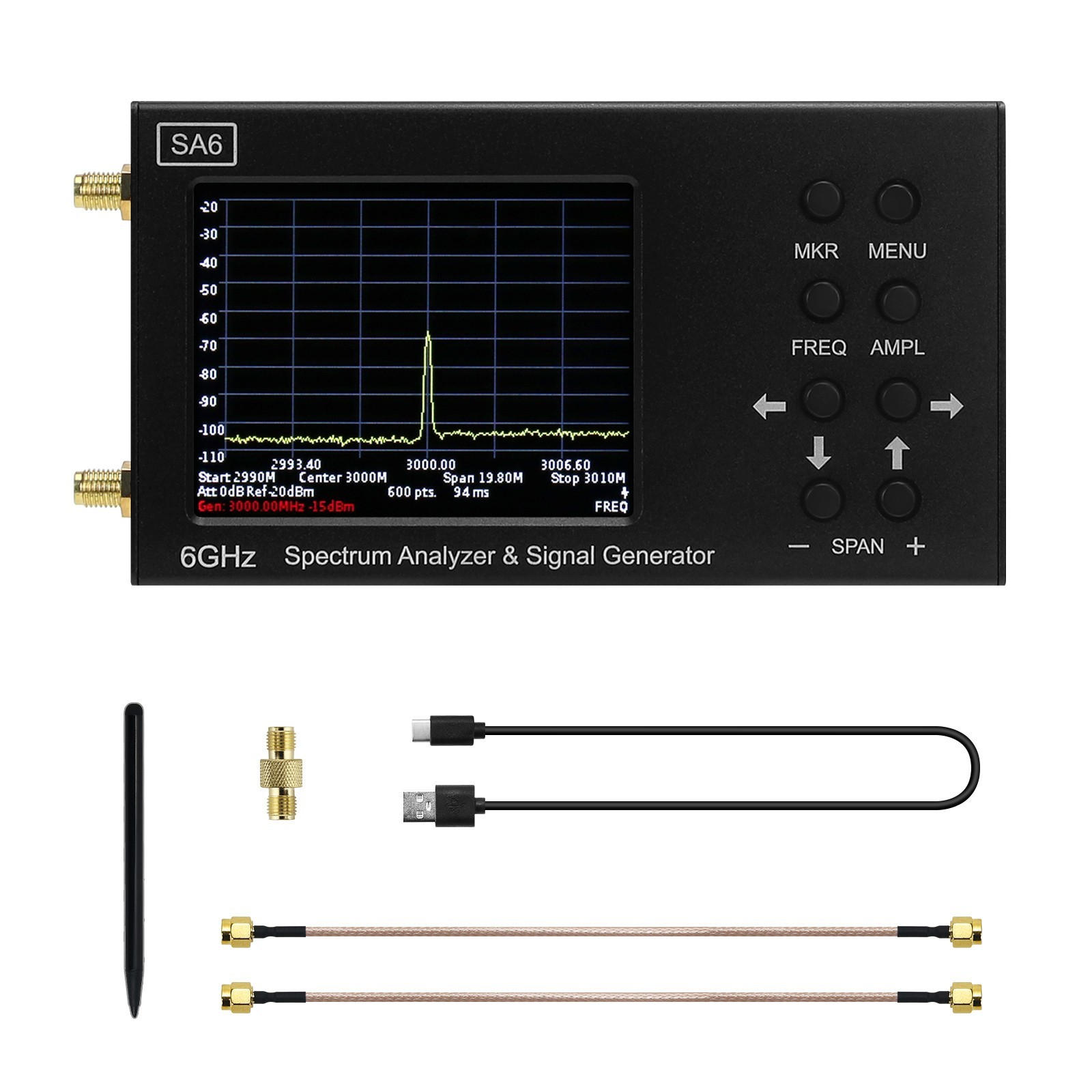 HAMGEEK SSA6G RF Spectrum Analyzer RF Multimeter Spectrum Explorer with Screen