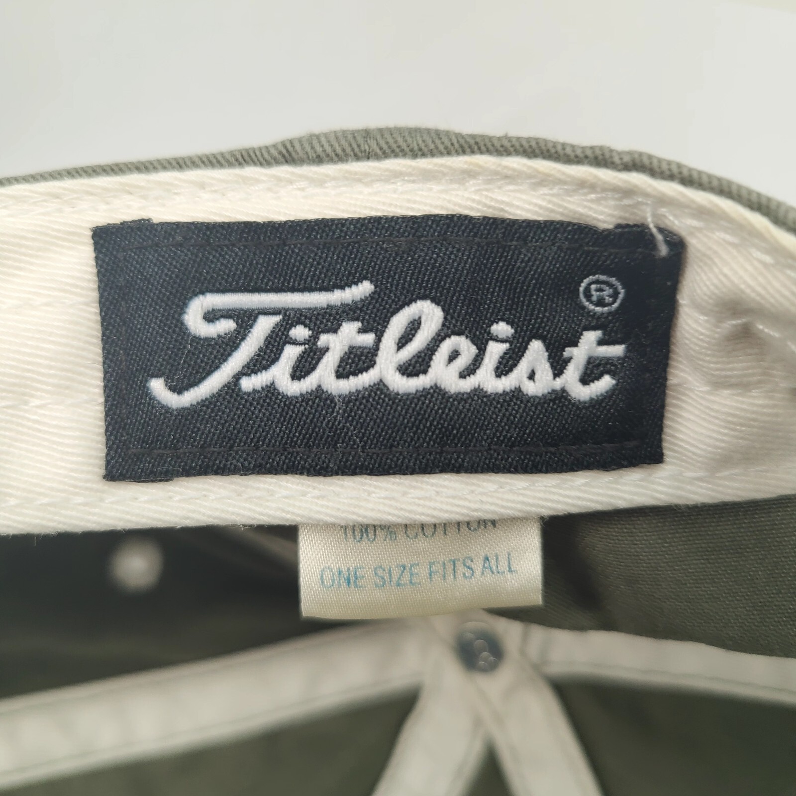 Titleist Hat Golf Strapback Cap Olive Green Relaxed-Fit Adjustable