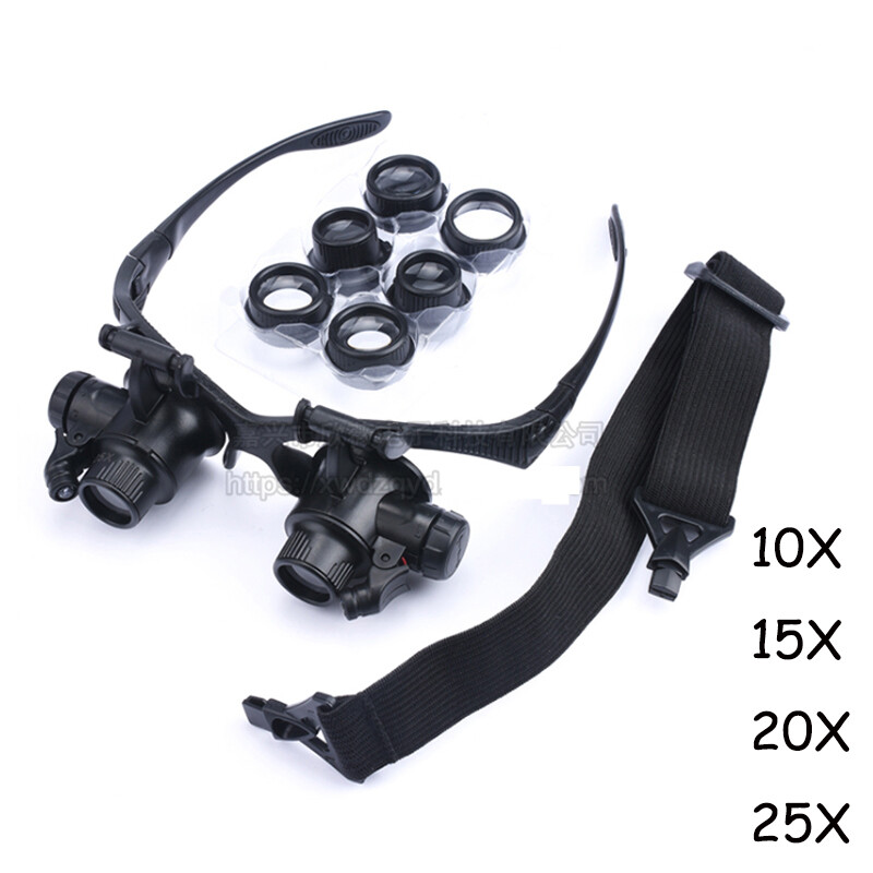 25X LED Light Magnifier Jeweler Reading Watch Repair Kit Magnifying Glass Loupe