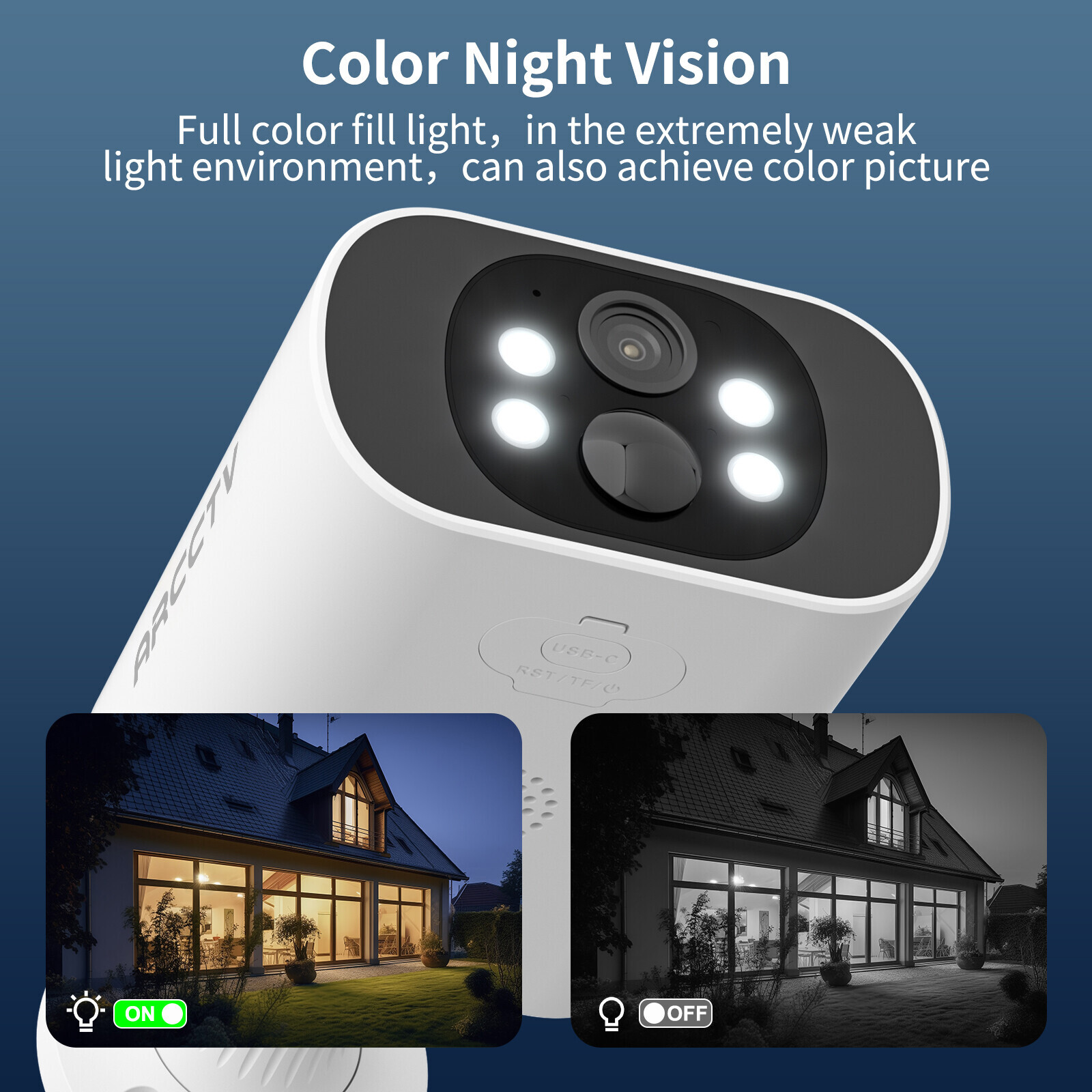 4MP Solar Wireless Security Camera System Battery Powered Human Motion Detection