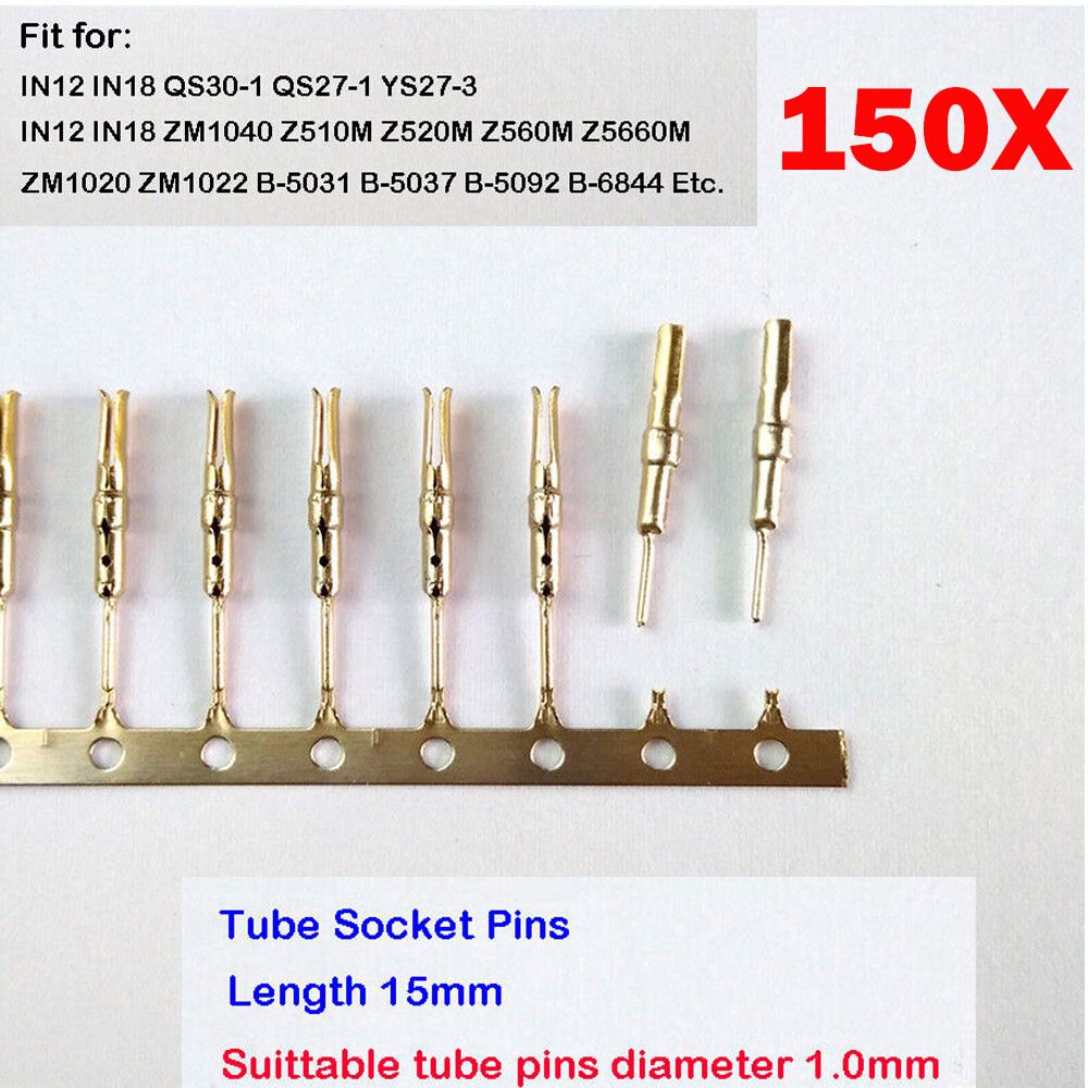 150PCS For Nixie/VFD Tube Socket Pins 1mm Gold Plated IN-12 IN-18 QS30-1 QS27-1