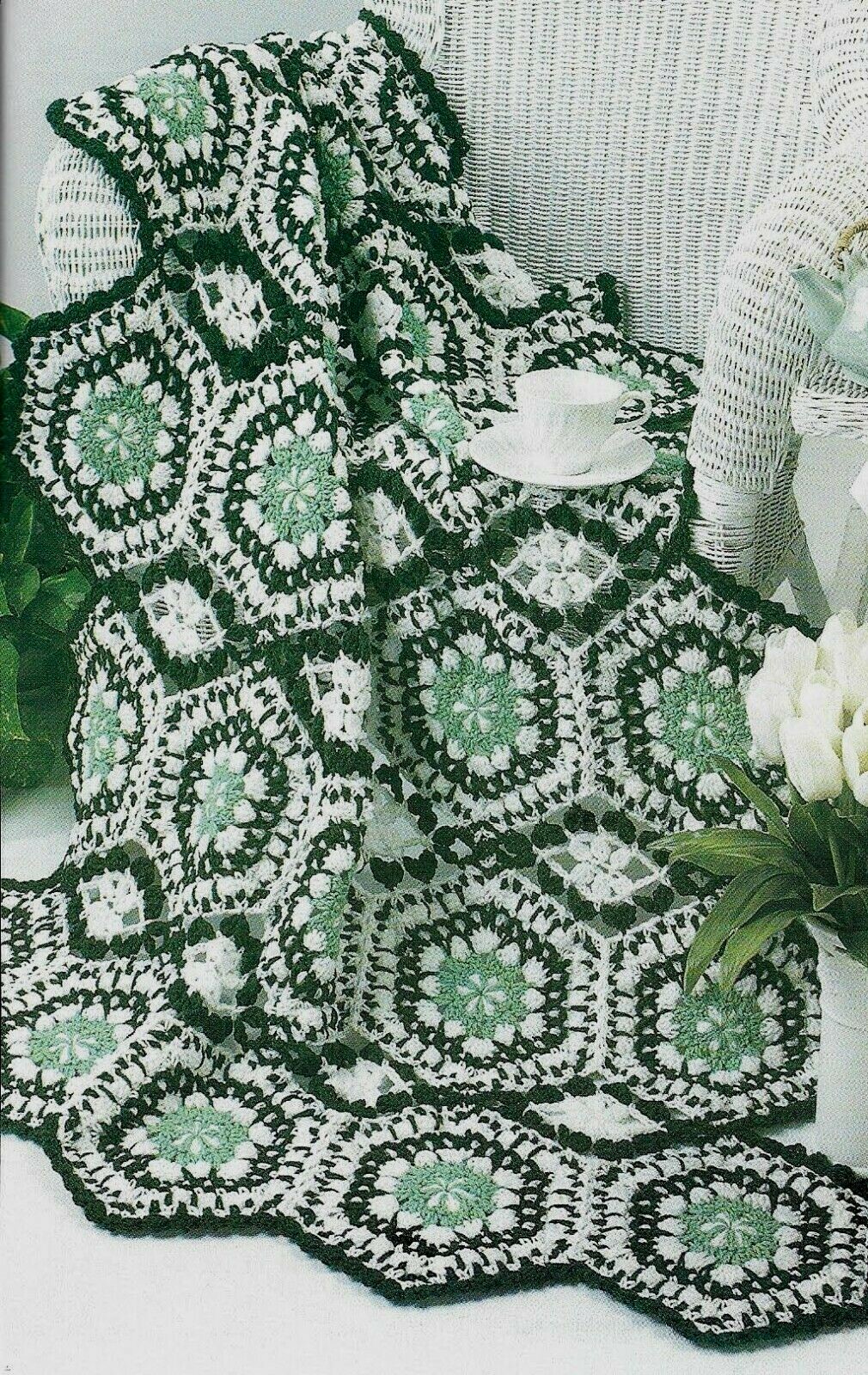 GREEN DELIGHT AFGHAN HOME DECOR DIGEST SIZE CROCHET PATTERN INSTRUCTIONS