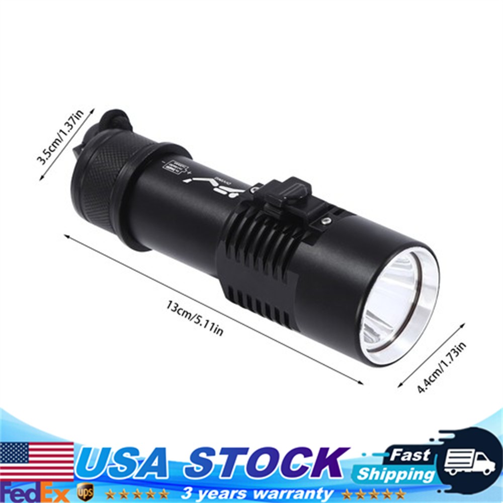 Led Scuba Diving Flashlight Torch Underwater 100M Waterproof Light Rechargeable