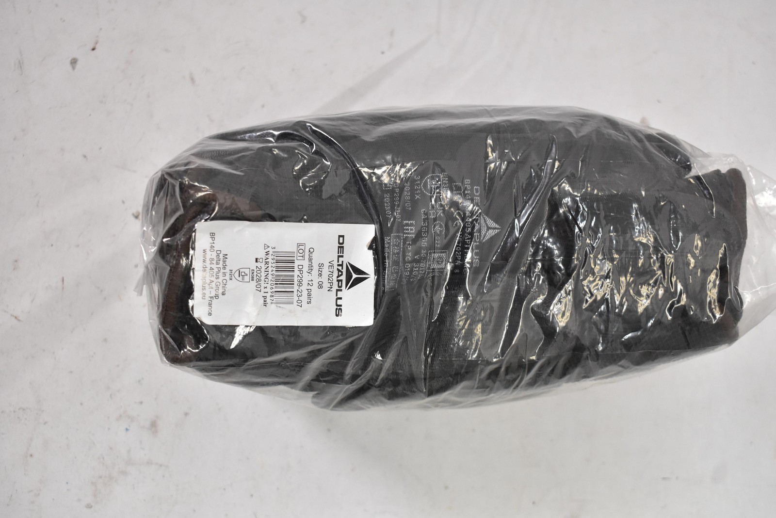 Delta Plus Safety Work Gloves Size 8 Medium VE702PN 12 Pairs Black EN388 3121X
