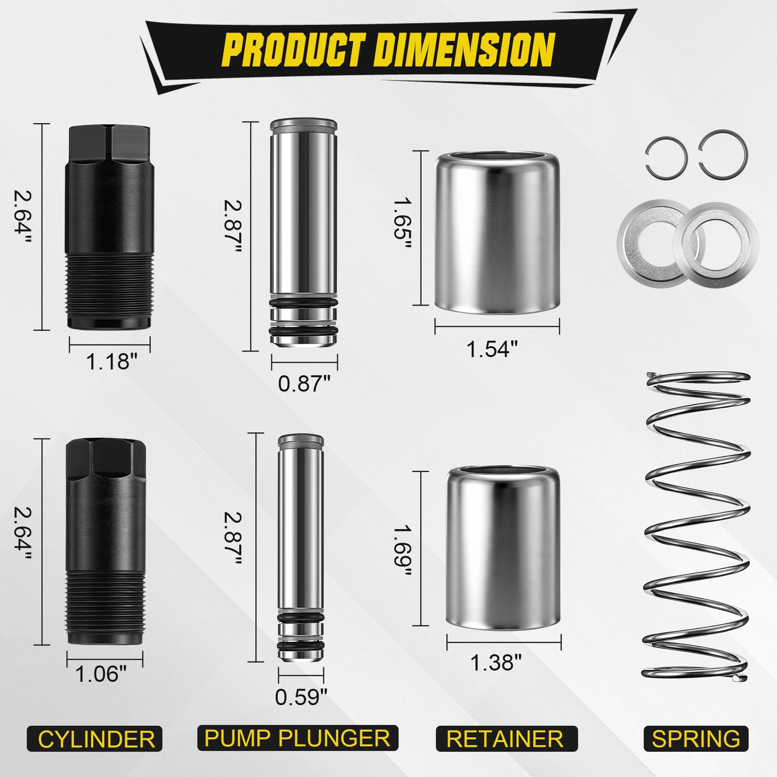 Floor Jack Replacement Part Kit,Low Side Bigger & Smaller Pump Piston...
