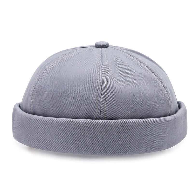 Men Retro Brimless Hat Skull cap Sailor Cap Beanie Rolled Cuff Adjustable Paint