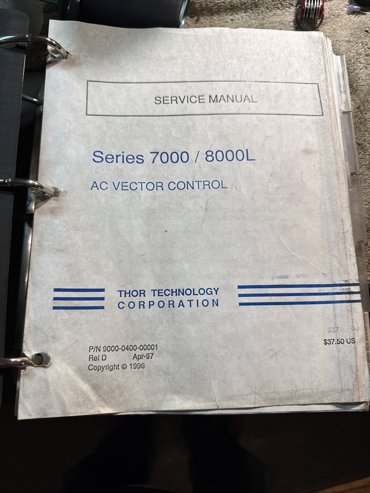 Thor Drives Service manual 7000/8000L, AC Vector Control. Technical Instructions
