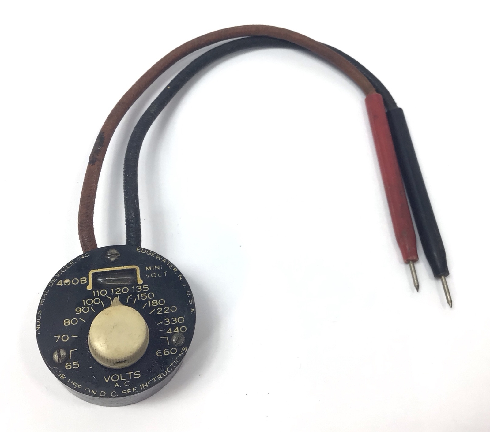 Antique Vintage Handheld Mini AC Volt Meter Tester Gauge (Untested)