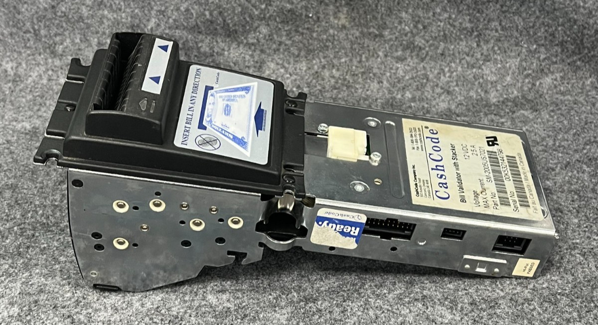 CASHCODE SM-2005US7021 BILL VALIDATOR W/STACKER 12VDC 2.5A