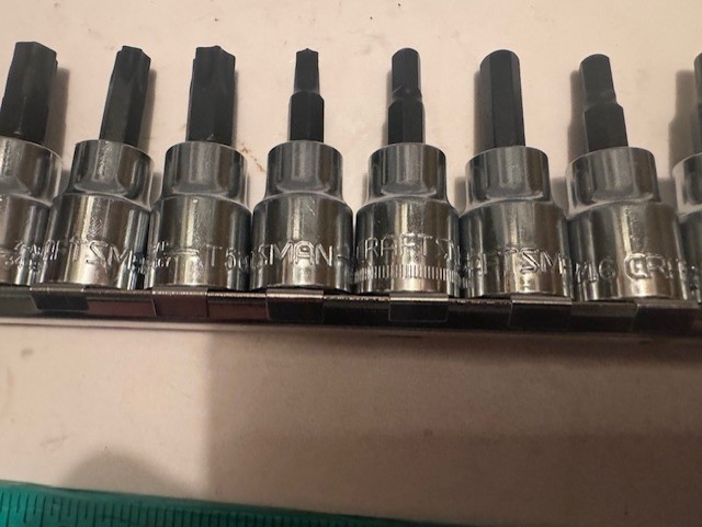 NEW Craftsman 38/" DRIVE 12 PC SOCKET BIT SET - STAR / HEX BITS + RAIL