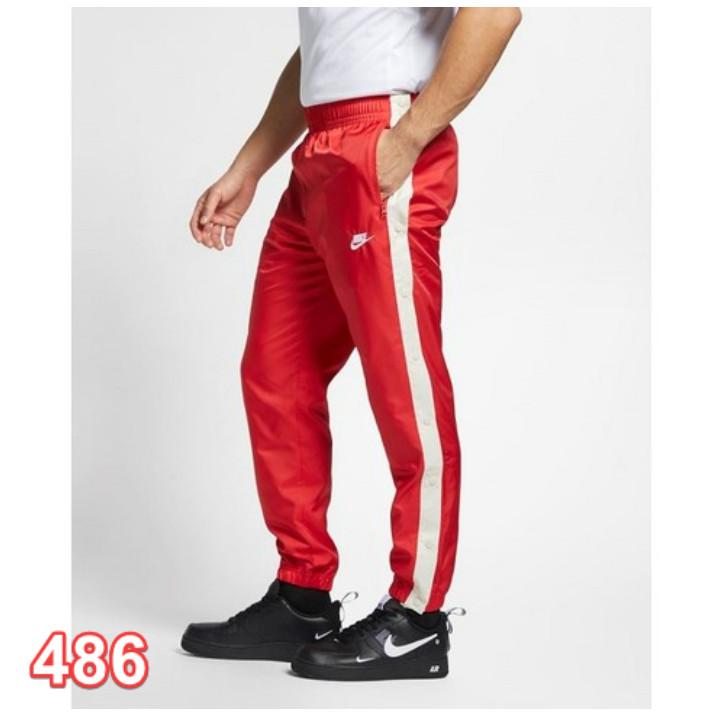 NIKE Sportswear Woven Tear-Away Track Pants AR2370-657 Red/Off White MEN'S XL