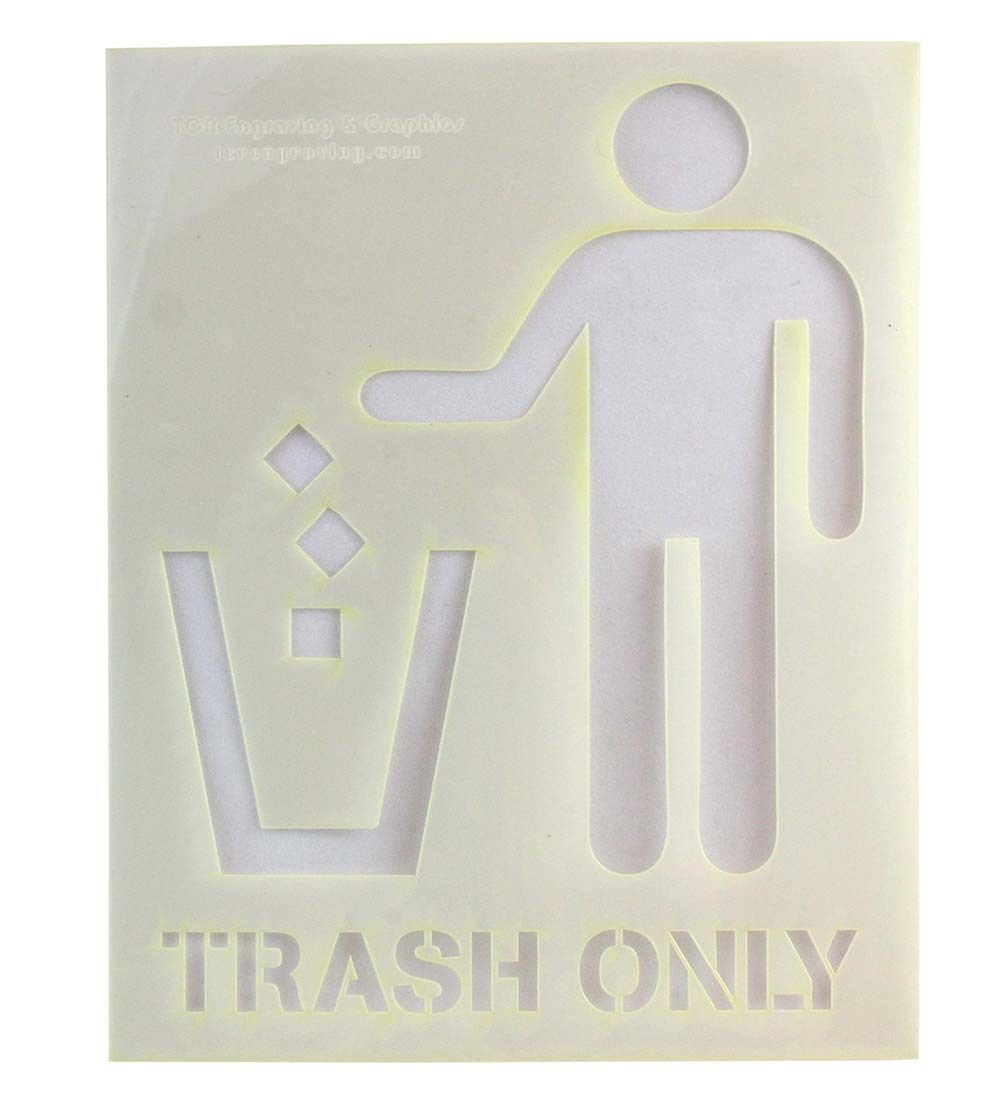 Recycle-Trash Stencils-With Words 2 Pc Set- 8 x 10 Inches-14 Mil Mylar