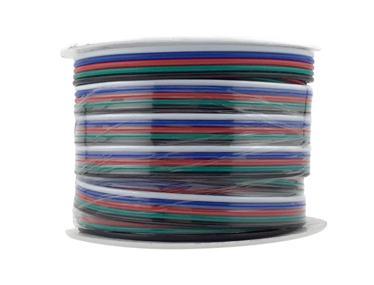 RGBSIGHT 40FT 18 Gauge RGBW LED Strip Extension Cable 18AWG 5pin 5 Color Stand