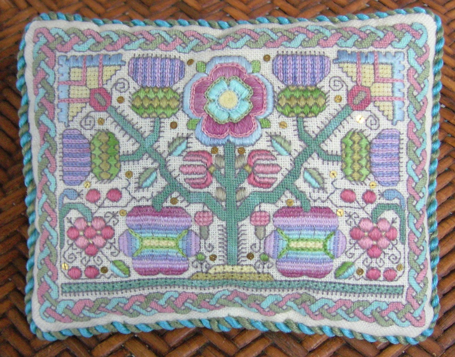 Sampler Pincushion - by Nostalgic Needle