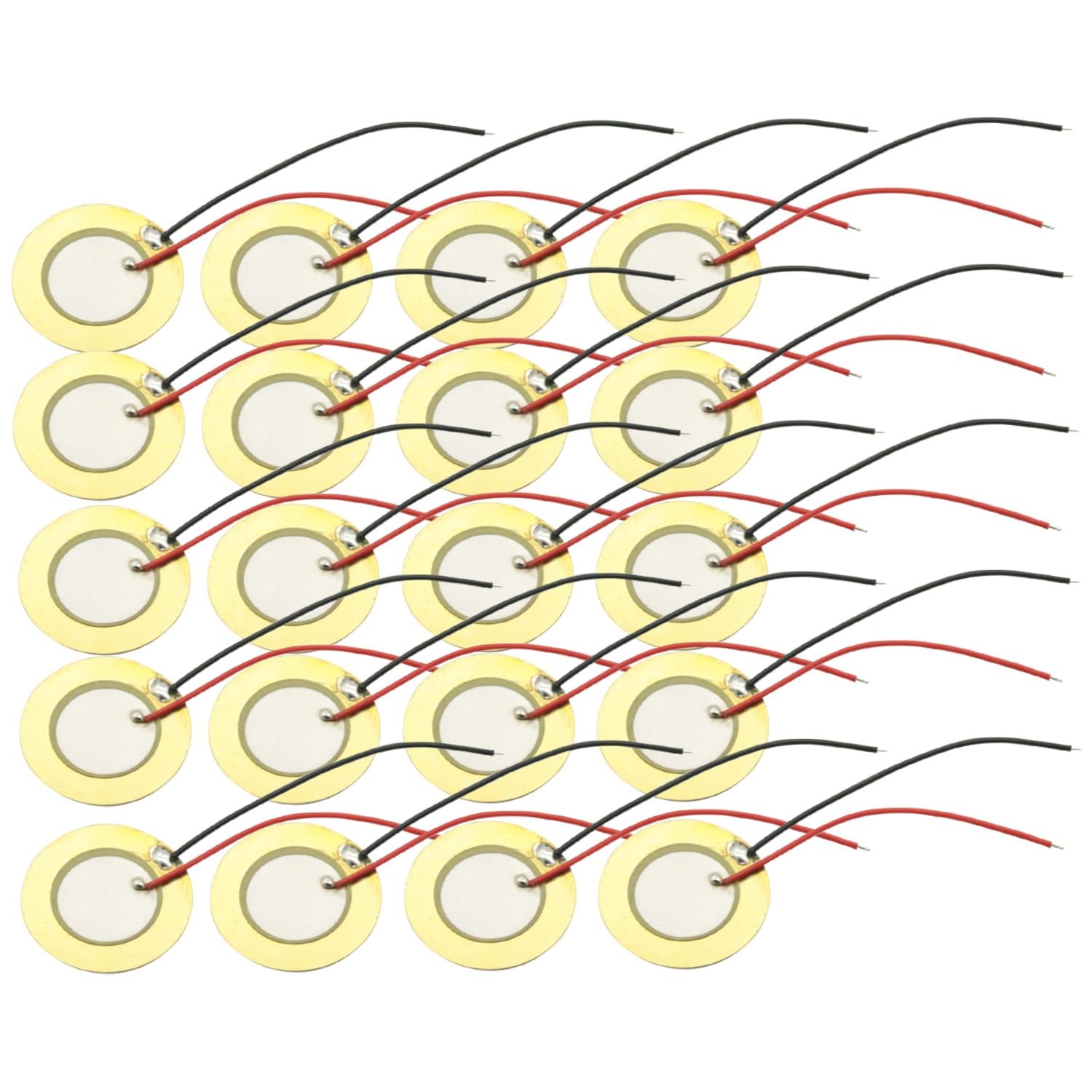 20PCS 27mm Piezo Elements Sounder Sensor Trigger Drum Disc + Wire...