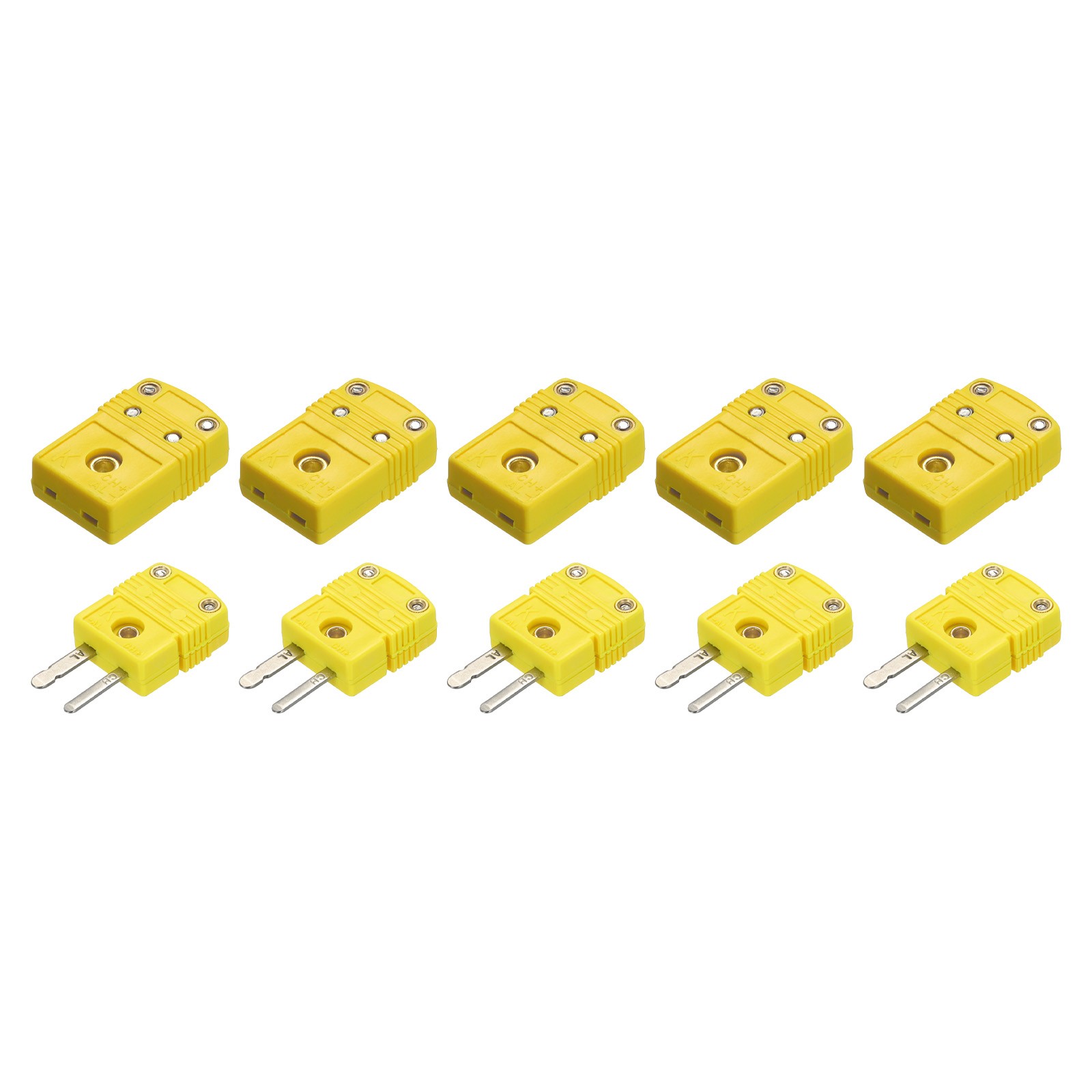 5 Set K Type Thermocouple Wire Connectors Female Male Plug Temperature 220°C
