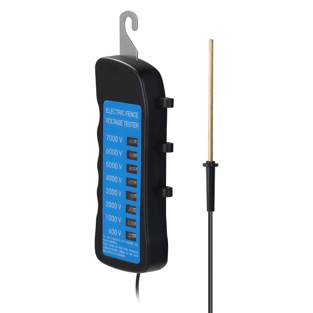 600V-7KV Garden Electric Fence Tester 8 Indicator Light Digital Voltmeter Tool