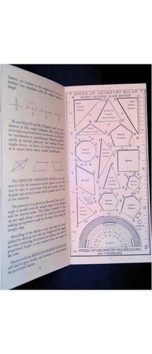 Speed-Up Geometry Ruler Baltimore 1950s Drafting Protractor Stencil Set