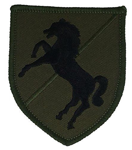 US ARMY 11TH ACR ARMORED CAVALRY REGIMENT BLACKHORSE VETERAN PATCH OD GREEN