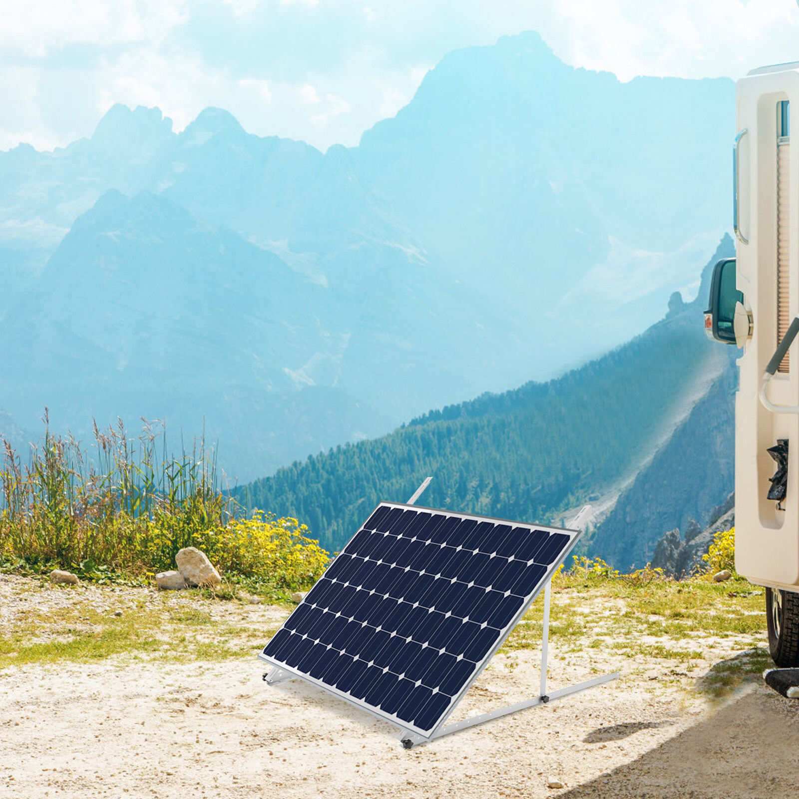 45 Inch Solar Panel Adjustable Tilt Mount Brackets Boat RV Flat Mounting 2Pcs