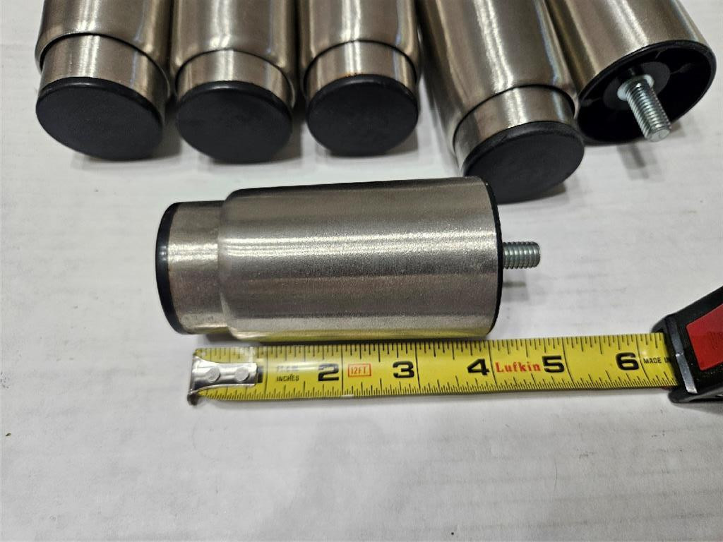 Set of 6 KASON 1760 Series Stainless Steel Clad Legs Adjustable Foot  4" to 5.5"