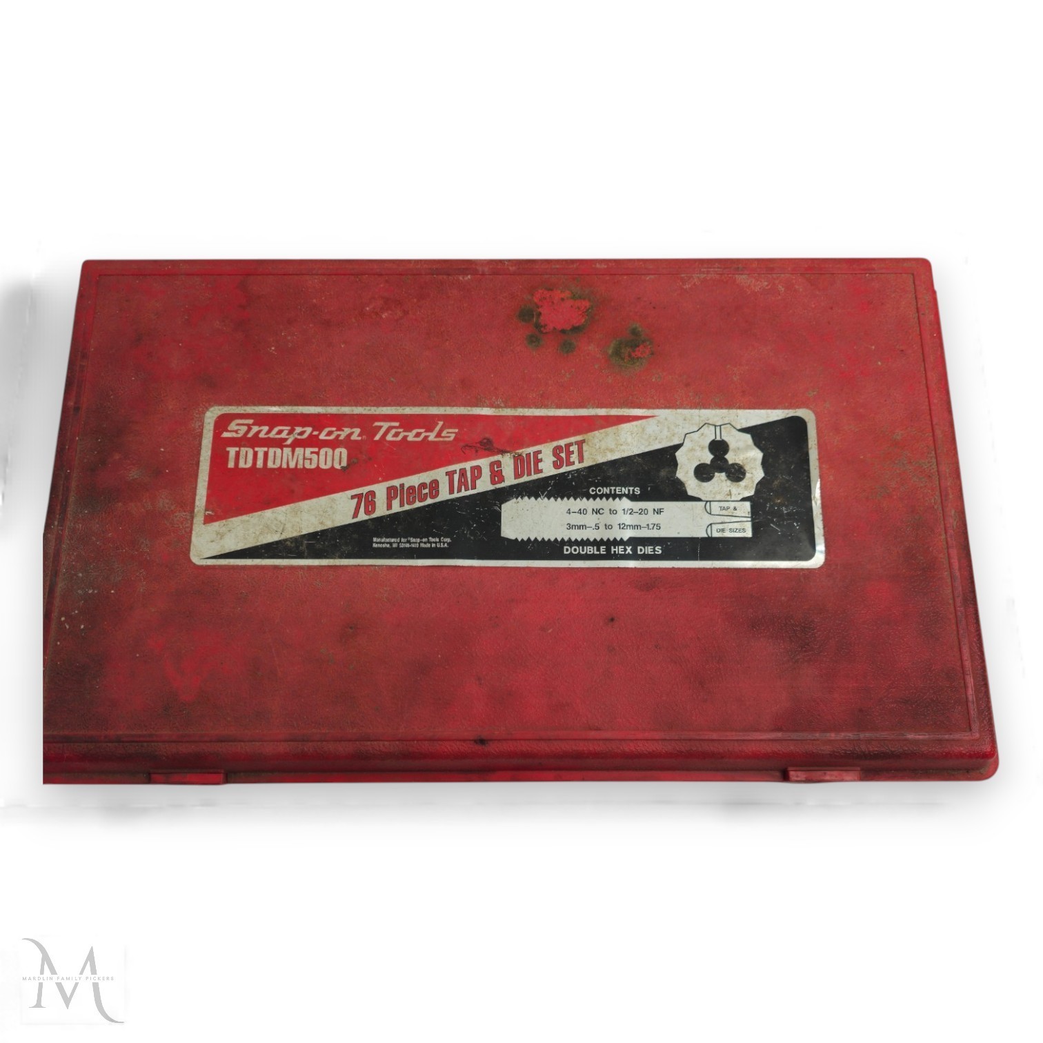 Snap-on TDTDM500 76-Piece Tap & Die Set Metric/SAE Red Case Mixed Vintage Tools