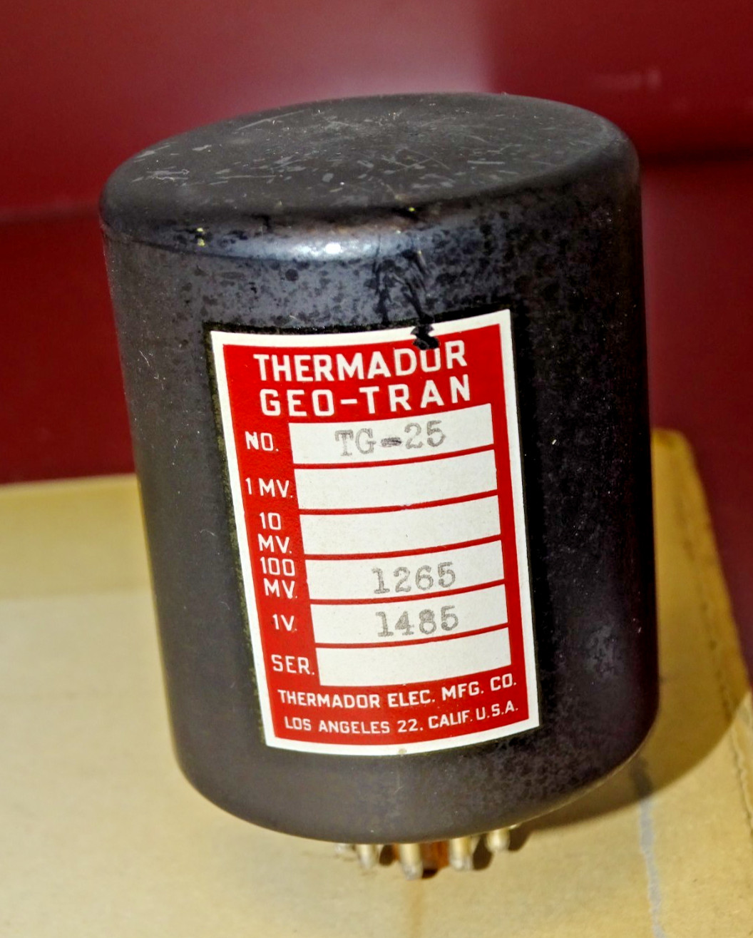 Thermador No. TG-25 Geo-Tran Audio Transformer, 11 Pin Octal