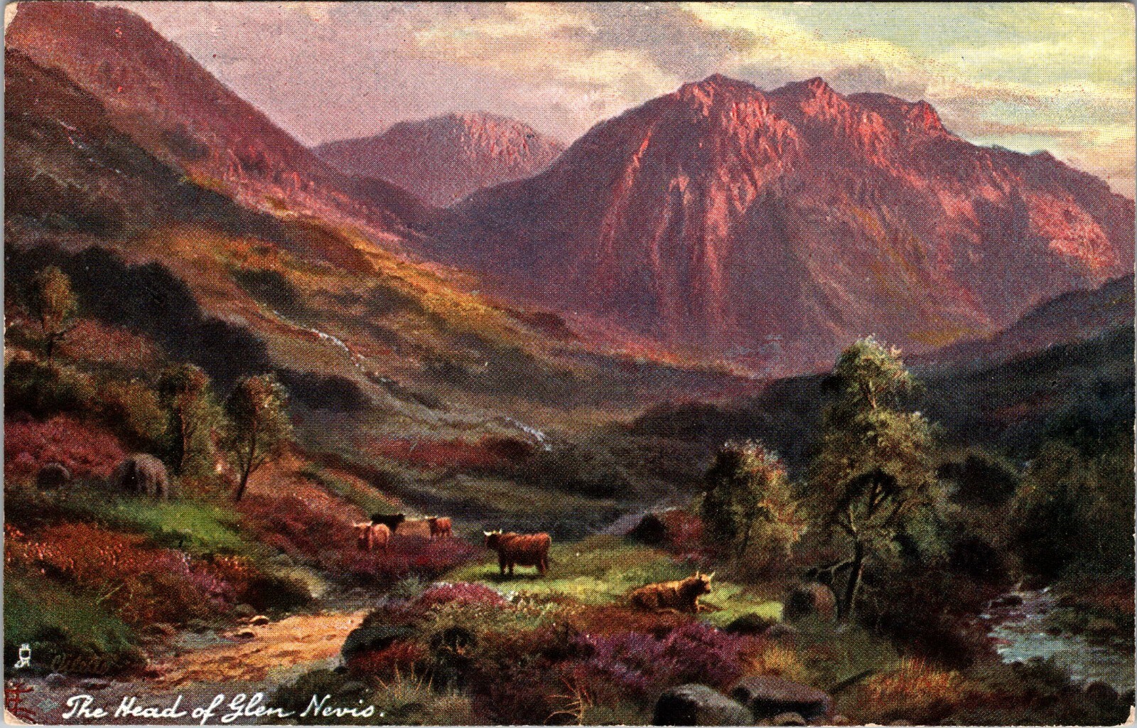 The Head of Glen Nevis. The West Highlands. Oilette. 6200. Tuck   [eh]