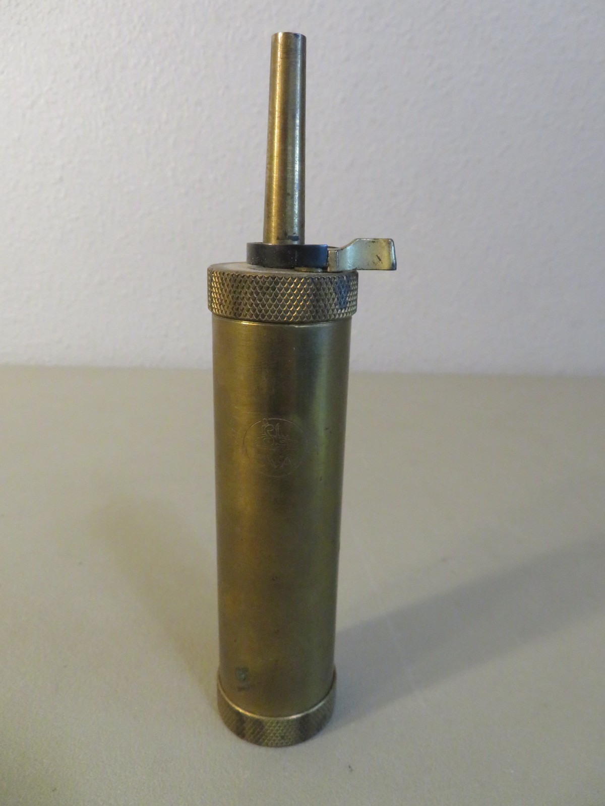 Vintage CVA Solid Brass Black Powder Flask for Muzzle Loaders Made In Italy