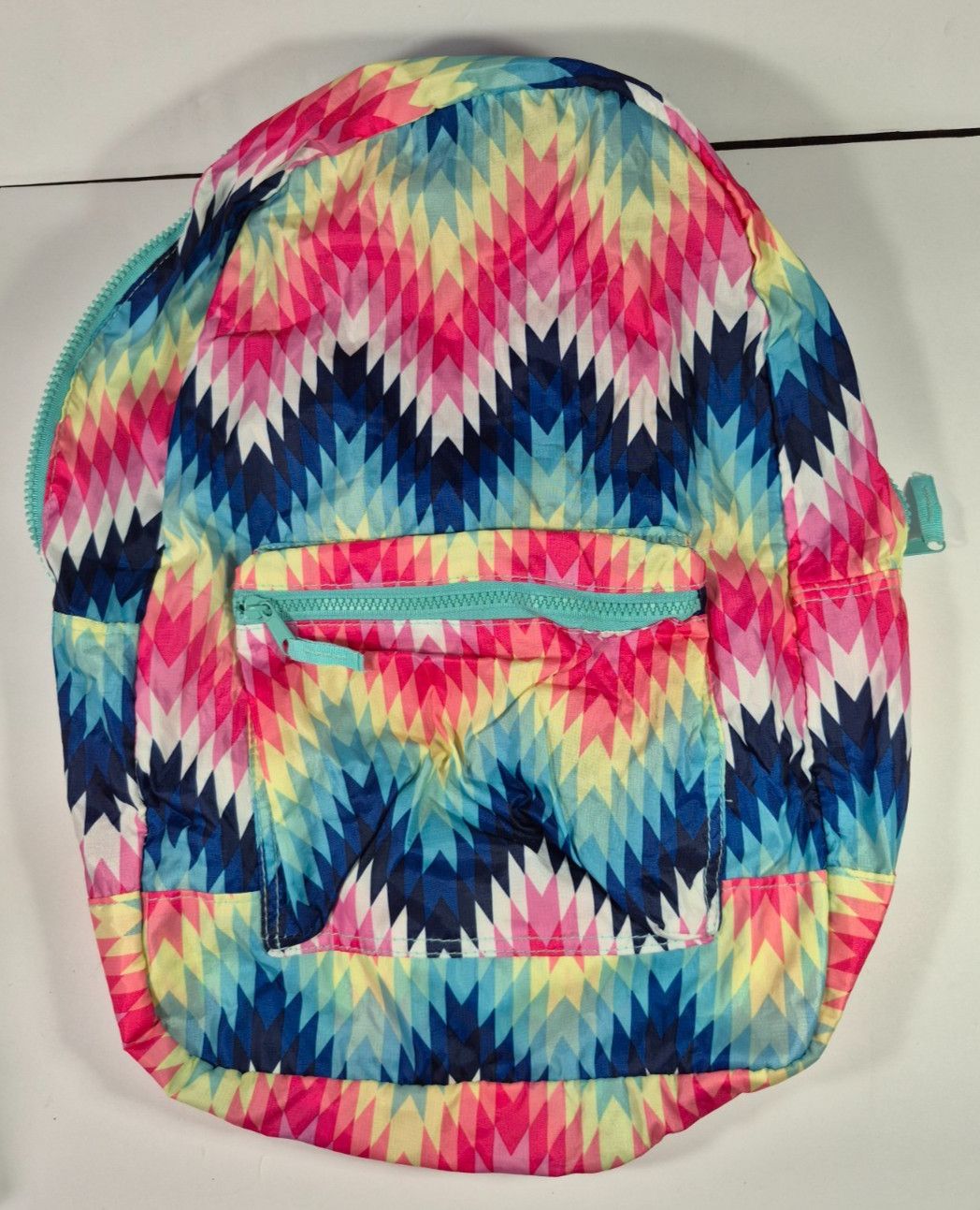 NOBO Packable Backpack Colorful Geometric Print Foldable Travel Daypack