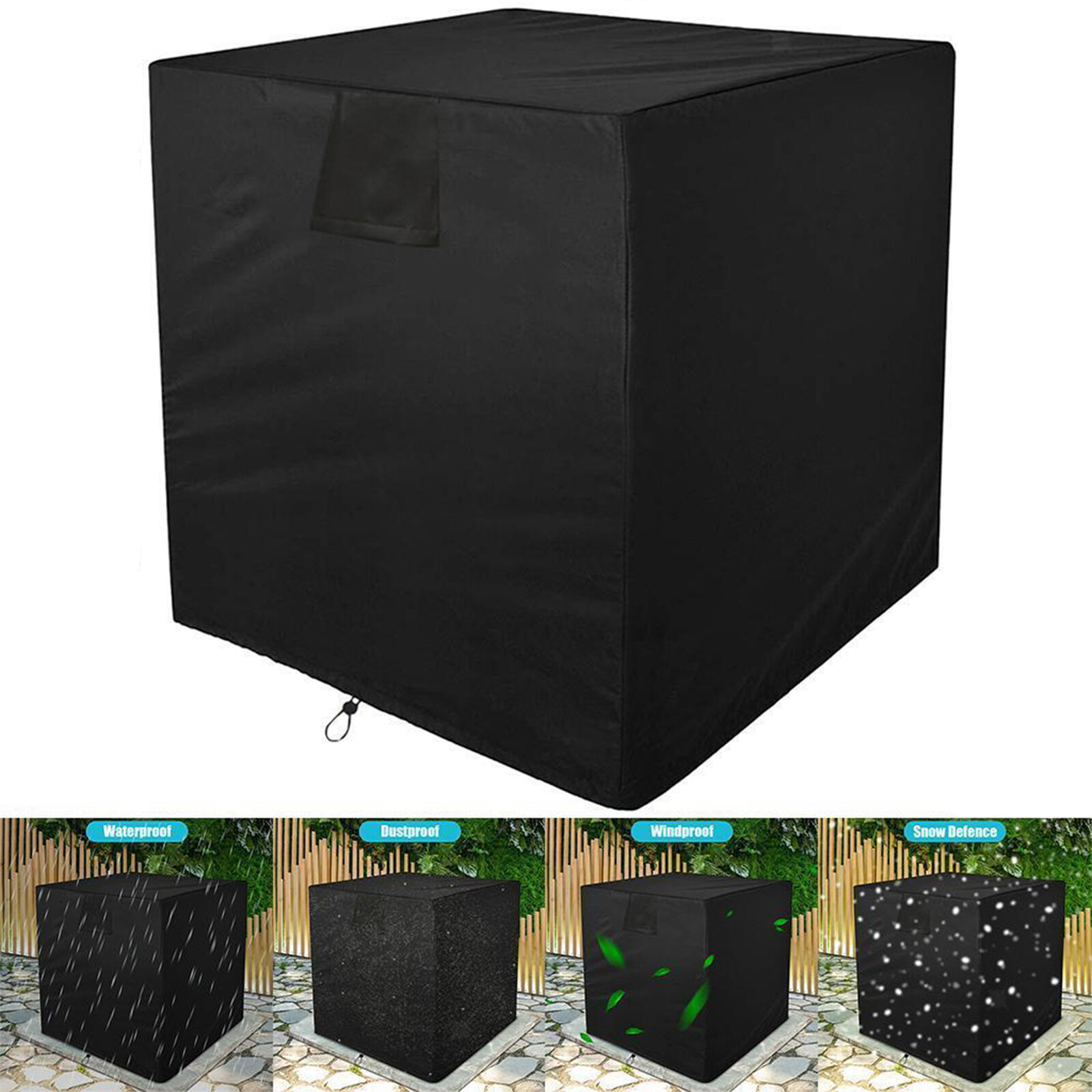 Square Air Conditioner Cover Heavy Duty Central AC Outdoor Waterproof Protector