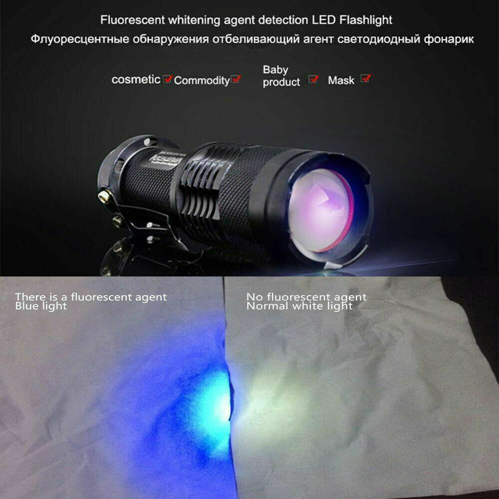 UV LED Flashlight - Blacklight 3-Mode, 395nm Inspection Lamp, Ultra Violet