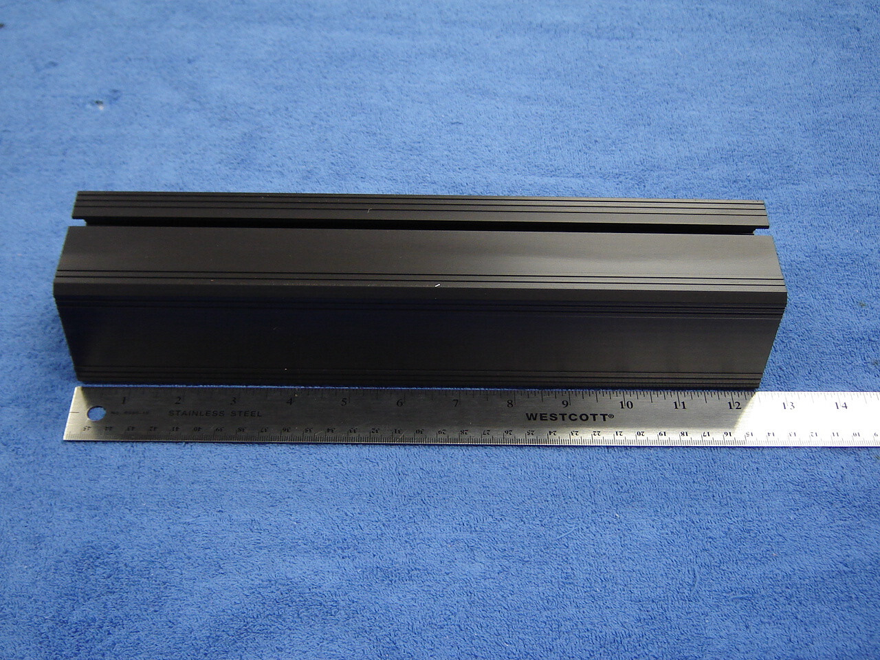 Black Aluminum Electronic Project Box Enclosure Case, 12.5" Long with Slot