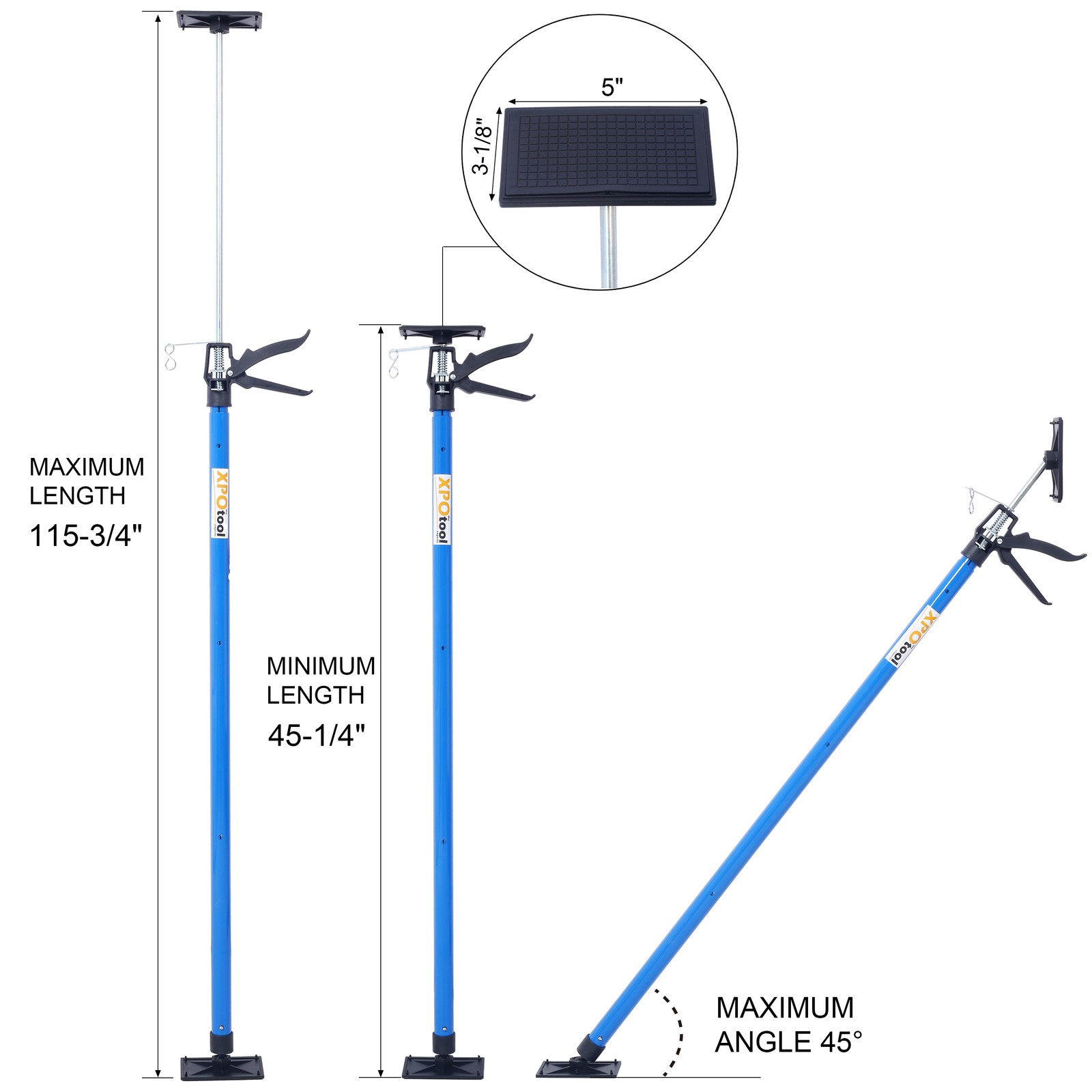 2 Pack Adjustable Support Pole 3rd Hand Support System Drywall Jacks Cargo