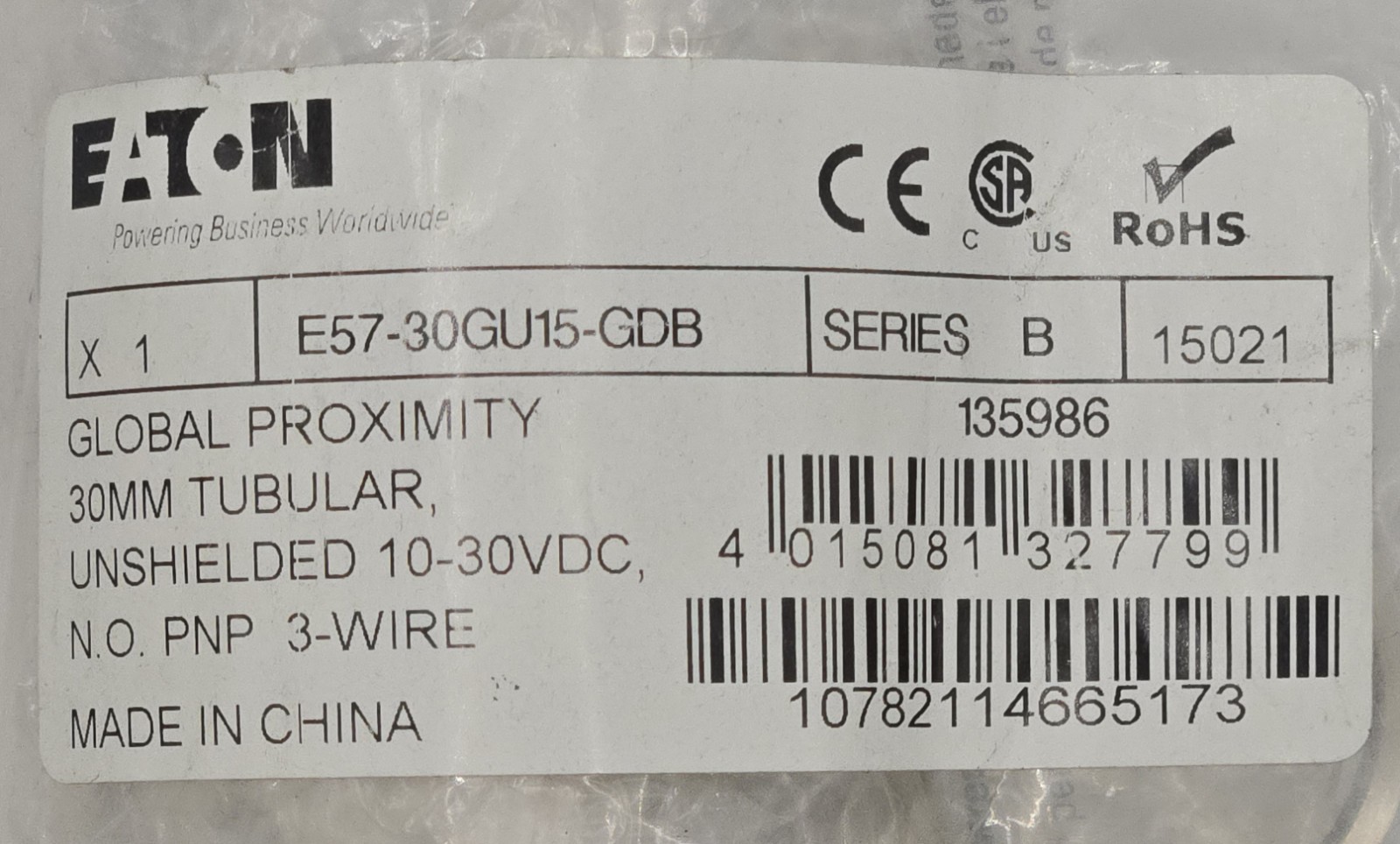 EATON E57-30GU15-GDB Global Proximity Sensor
