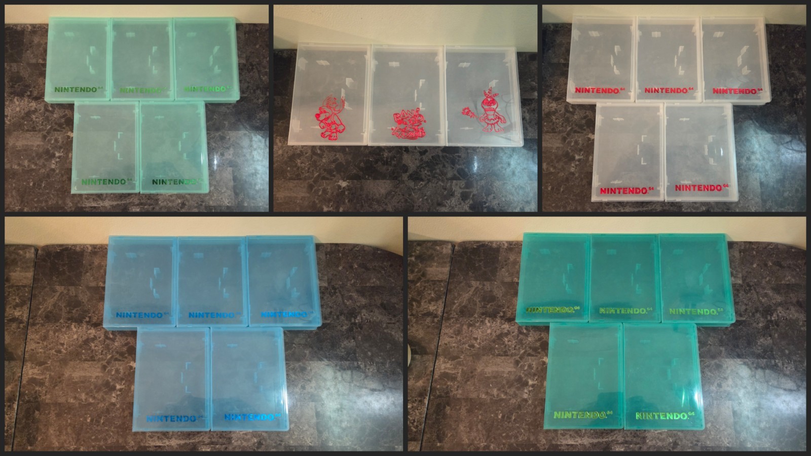 (5) Pride Plastics N64 Nintendo 64 Hard Storage Clamshell Case