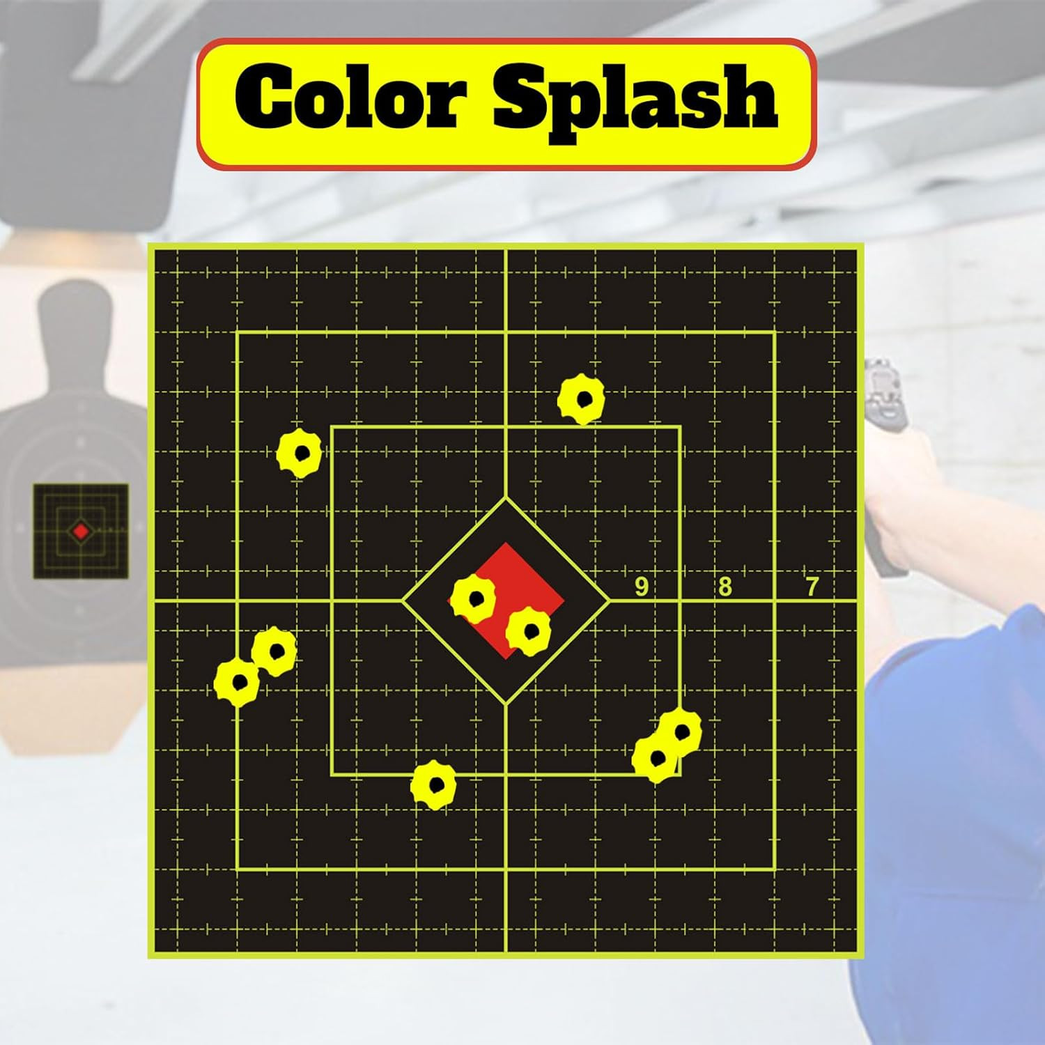 6 Inch 100 Pack Splatter Targets, Adhesive Shooting Target Stickers with Yellow
