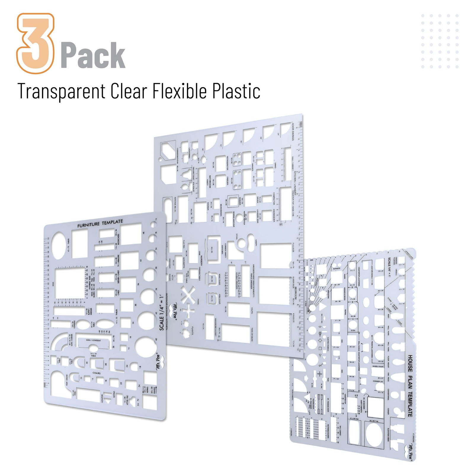 Mr. Pen- House Plan, Interior Design and Furniture 15.88 cm x 25.08 cm, Clear