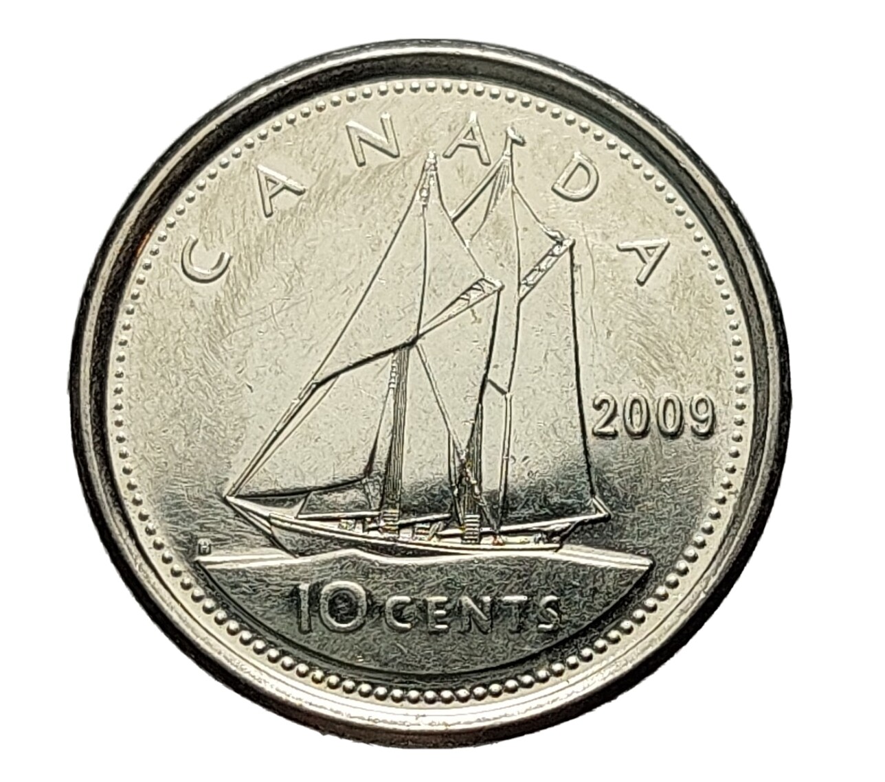 Canada 10 Cents 2009 Nickel Plated Steel Coin