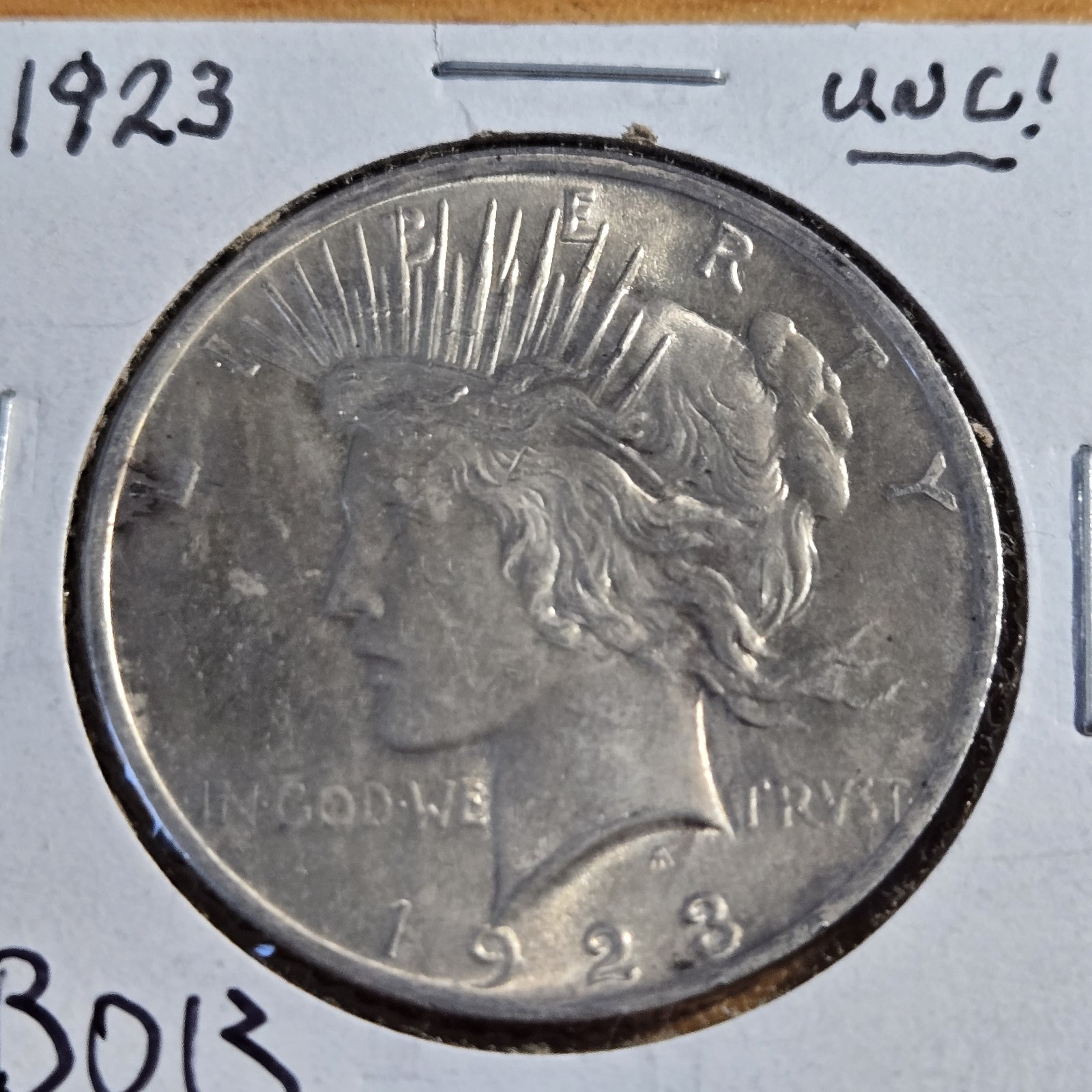 B013 1923 Peace Silver Dollar - Vintage United States Gem Uncirculated Coin
