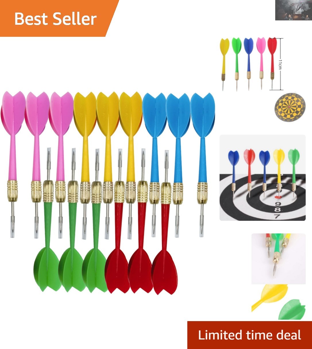 15-Piece Colorful Soft Tip Darts Set - Perfect for Beginners and Entertainers