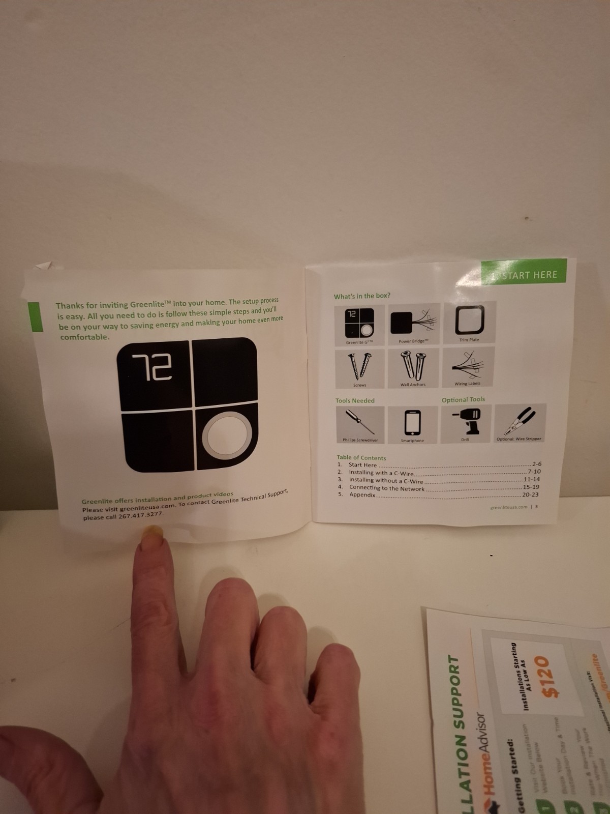 Greenlight G2 Smart Programable Thermostat (WIFI able) Complete OPEN BOX 2007