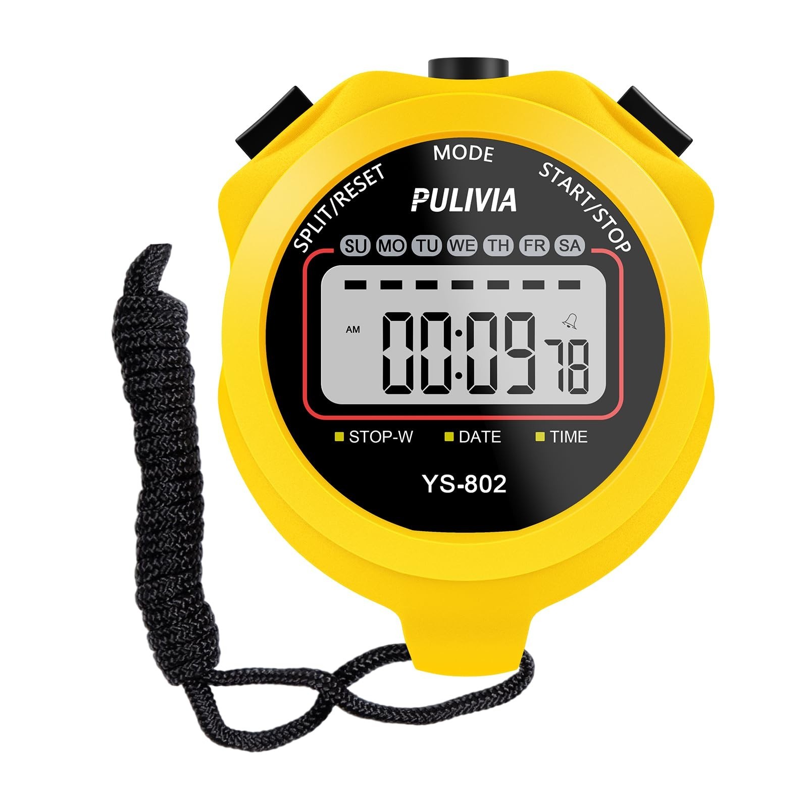 Stopwatch Timer, Digital Stop-Watch for Sports, Yellow | Multi-function Stopw...