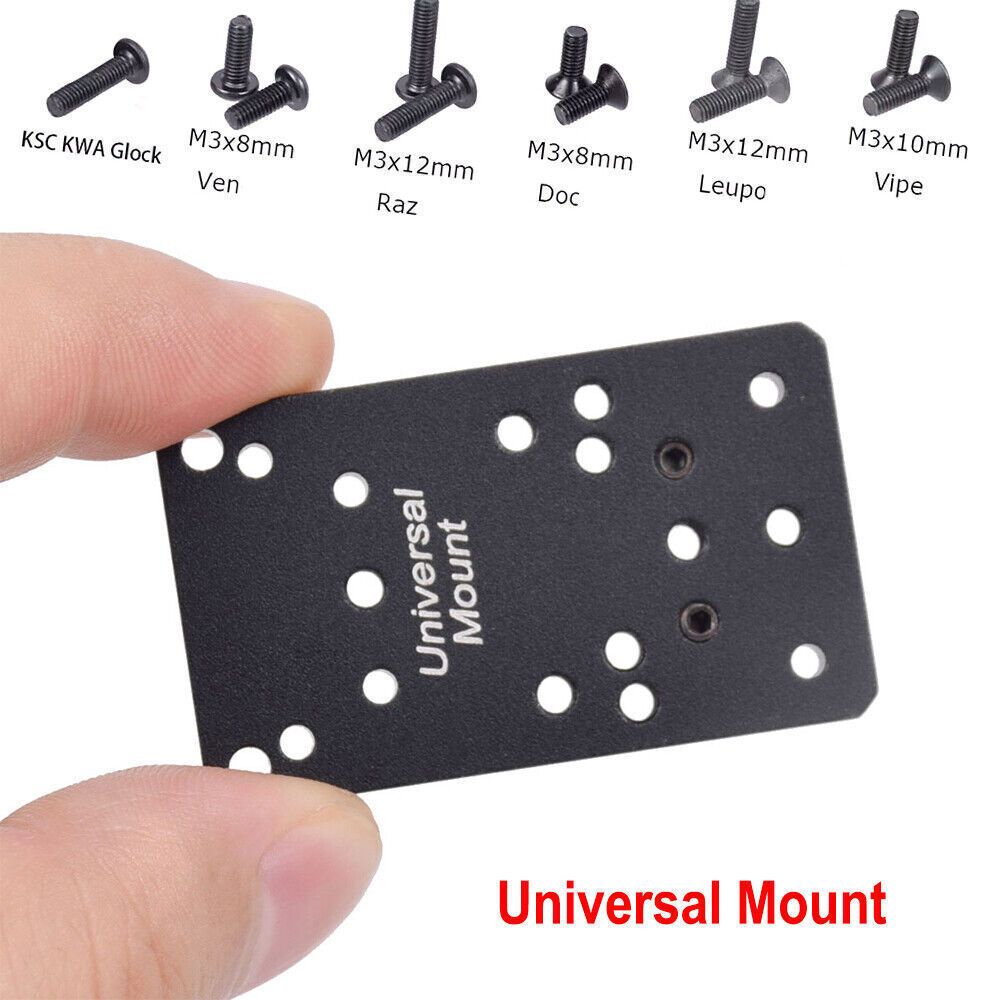 Universal Tactical Rear Red Dot Sight Scope Mount Plate Adapter Fit All Glock US