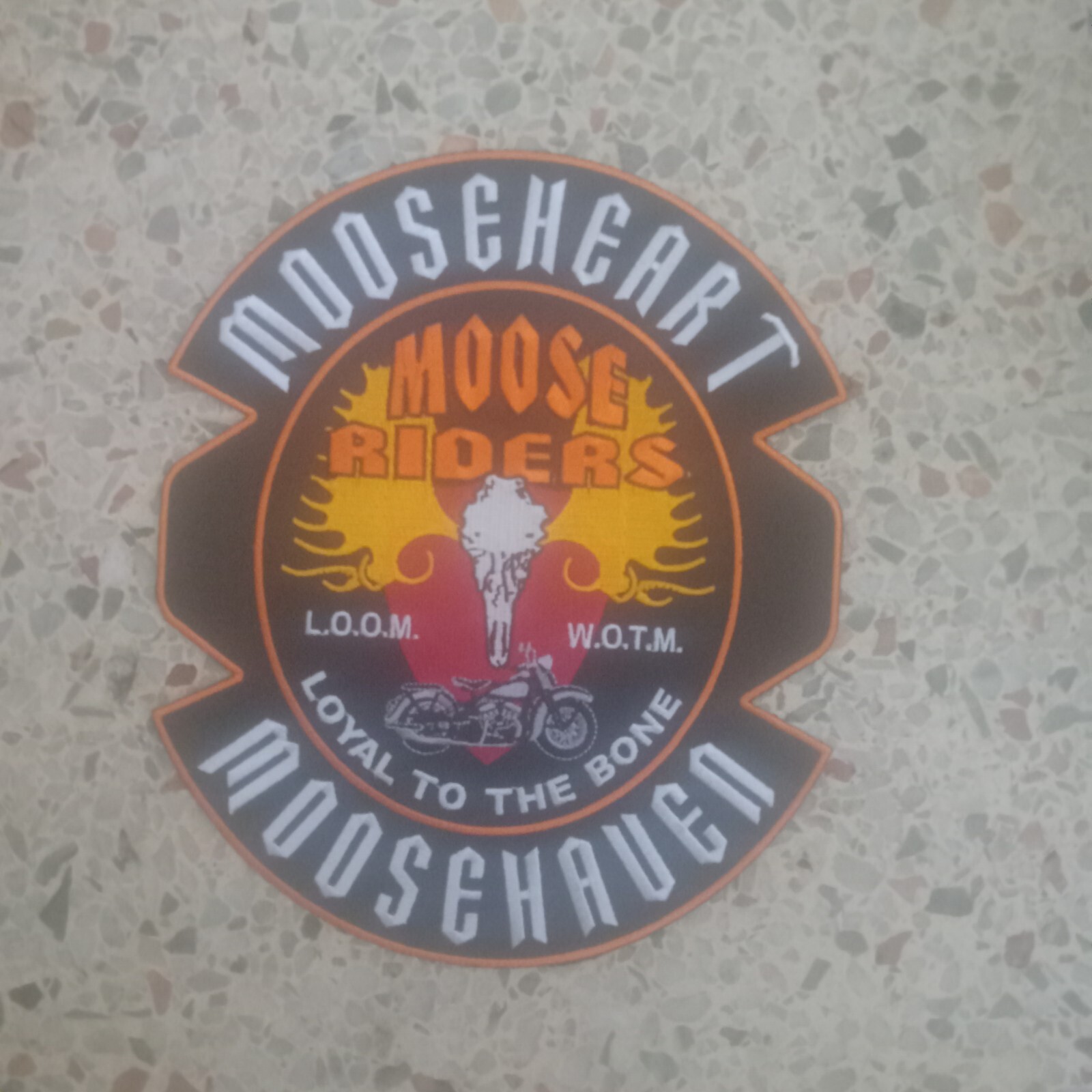 Motorcycle Patch Moose Riders MOOSEHEART MOOSEHAVEN  8" X 7" wide