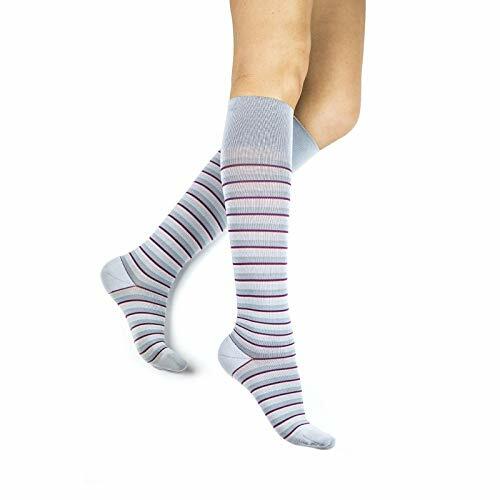 Rejuva 15-20 mmHg Graduated Compression Socks Stripe Pattern Coral  Large New