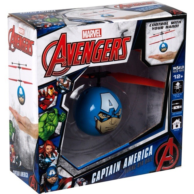 WorldTech Marvel Captain America Flying UFO Ball Avengers Helicopter Hover NEW