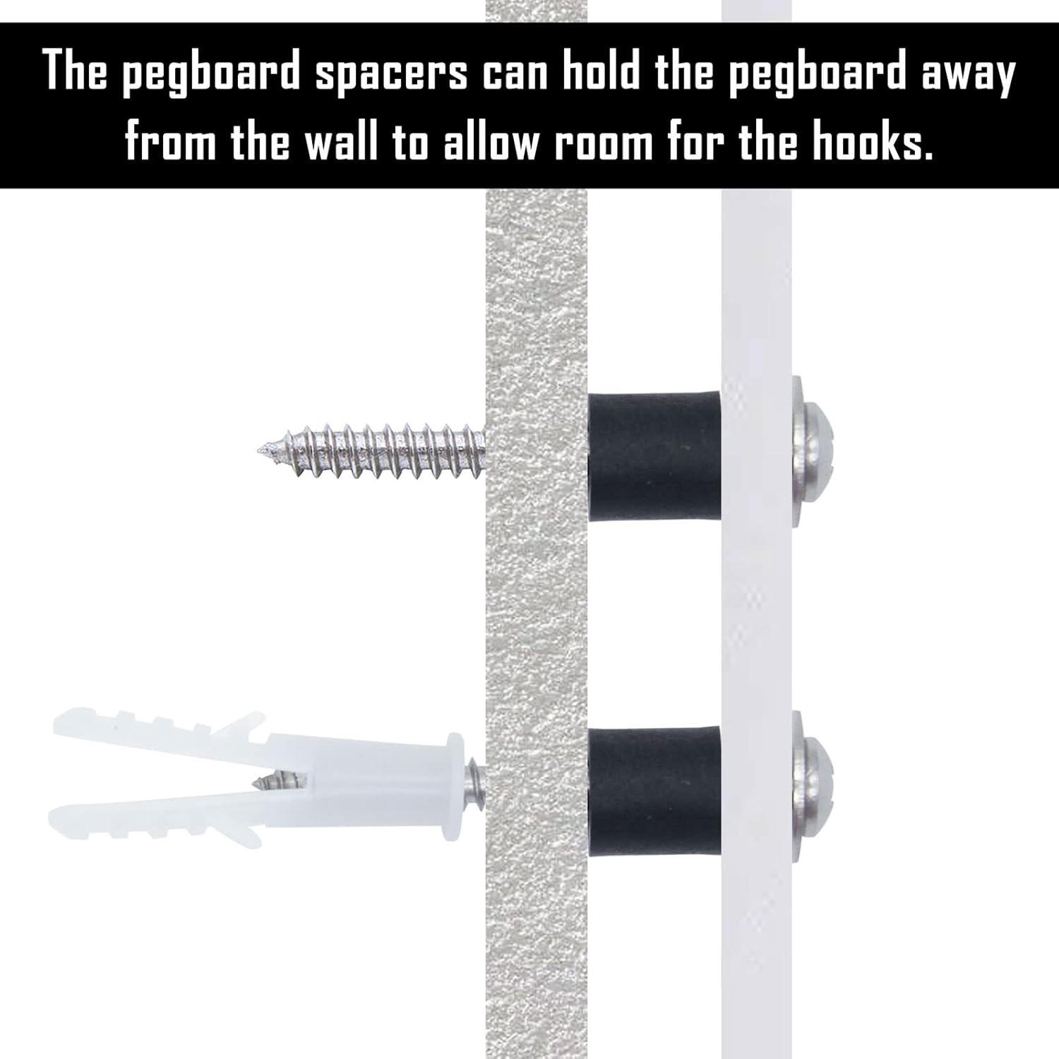 200 Pieces Pegboard Mounting Kit Wall Peg Boards Installation Accessories Pegboa
