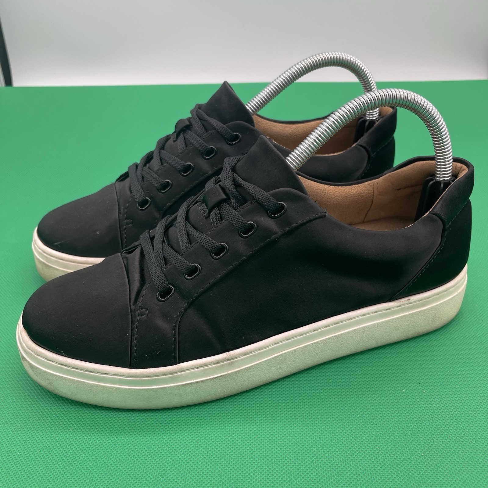 Naturalizer Cairo Black Satin Fashion Sneakers Womens Size 8M Low Top Platform